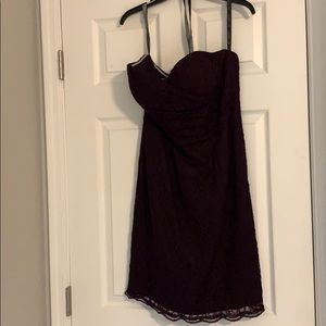 Bill Levkoff purple lace cocktail dress